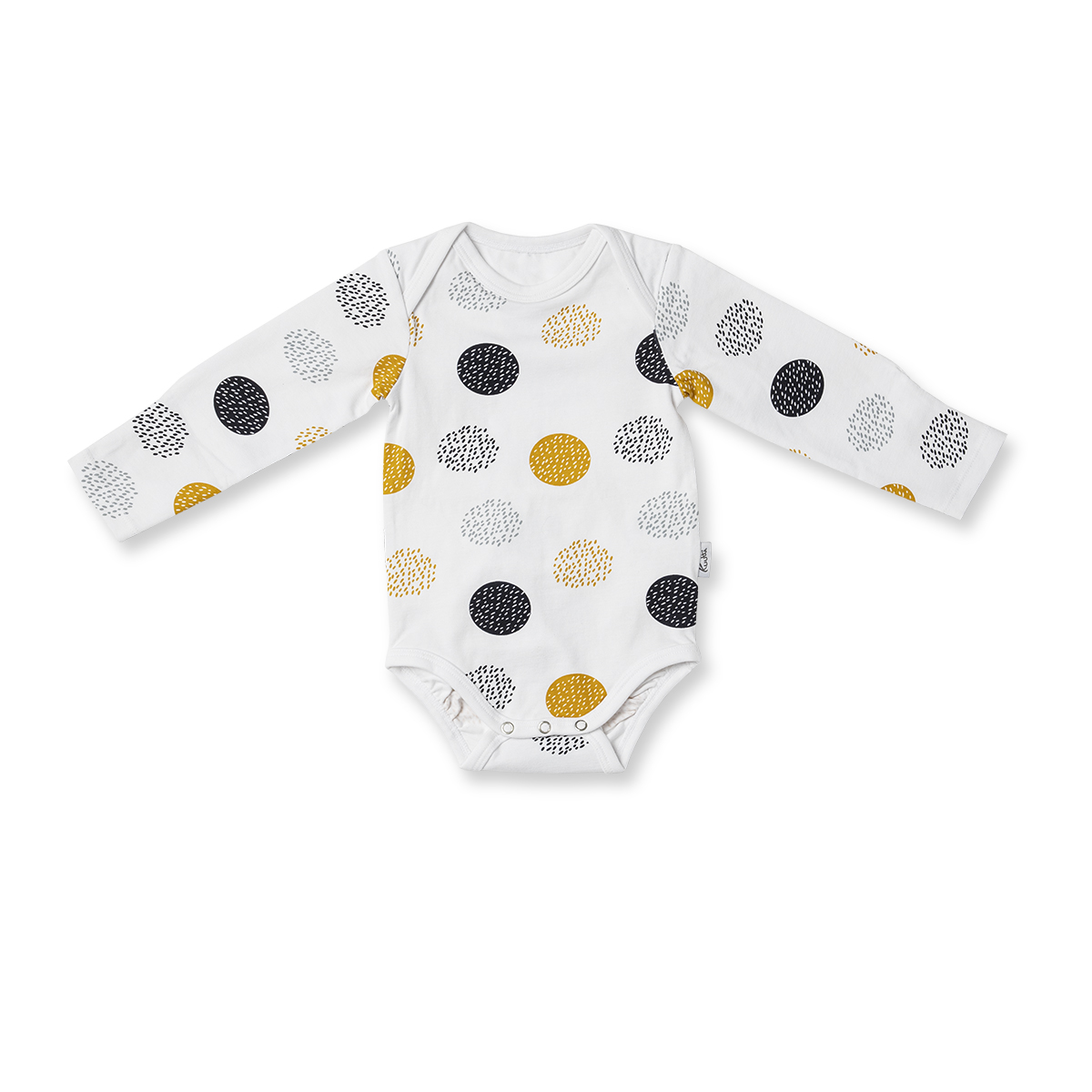 Bodysuit with long sleeves and dandelion pattern. 