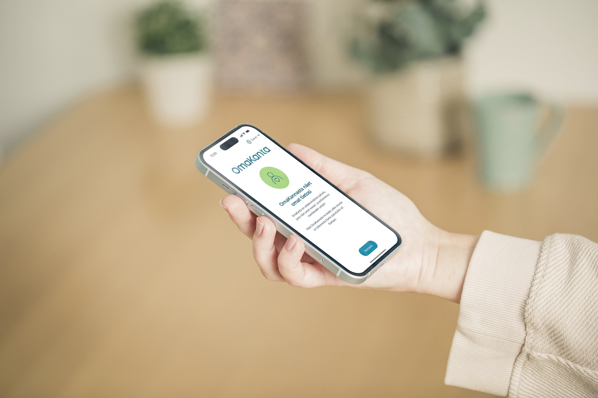 OmaKanta-sovellus puhelimen näytöllä.