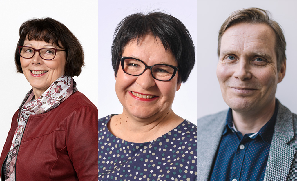 Kuvassa Kela-aamun 9.12. keskustelijat Outi Antila, Tarja Filatov ja Pasi Moisio.