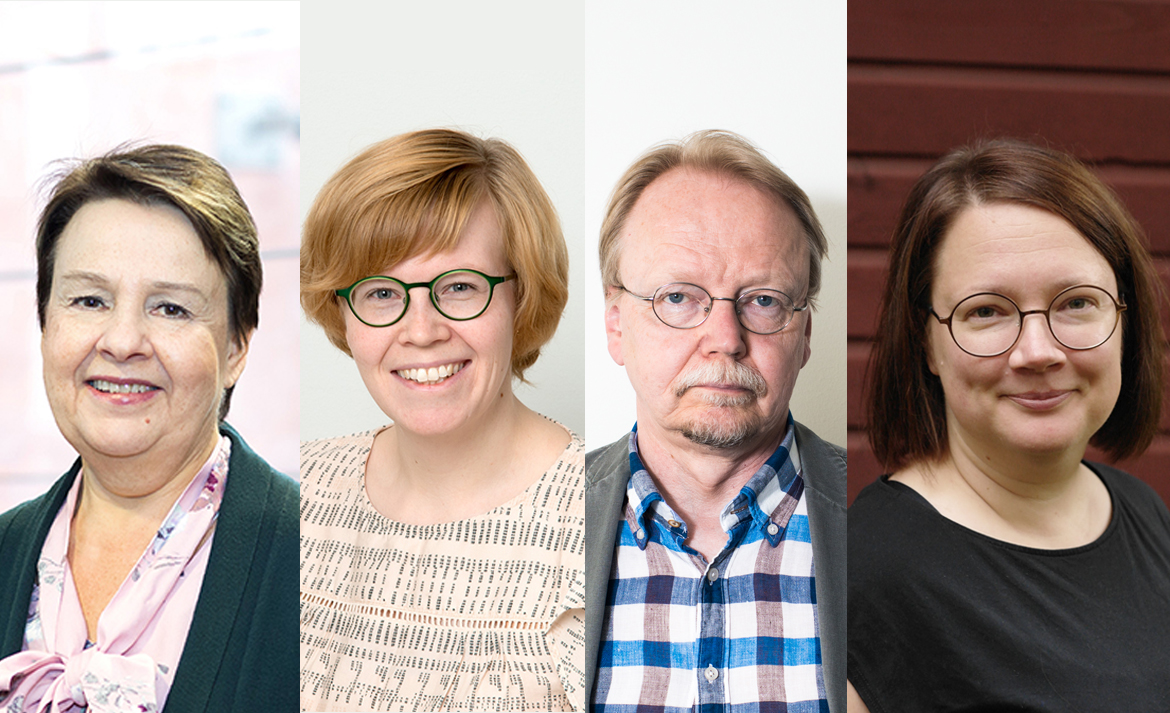 Kuvassa Kirsi Varhila, Signe Jauhiainen, Kari Mäkinen ja Auli Viitala