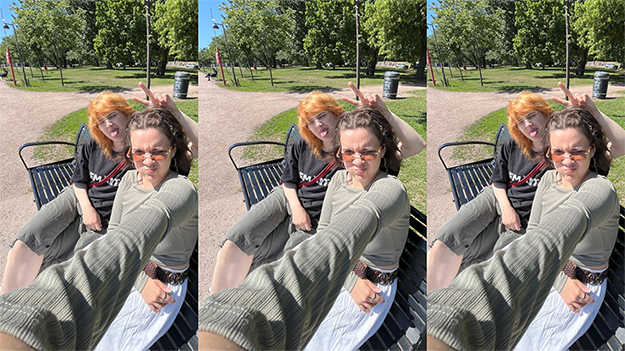 Young people sitting on a bench.